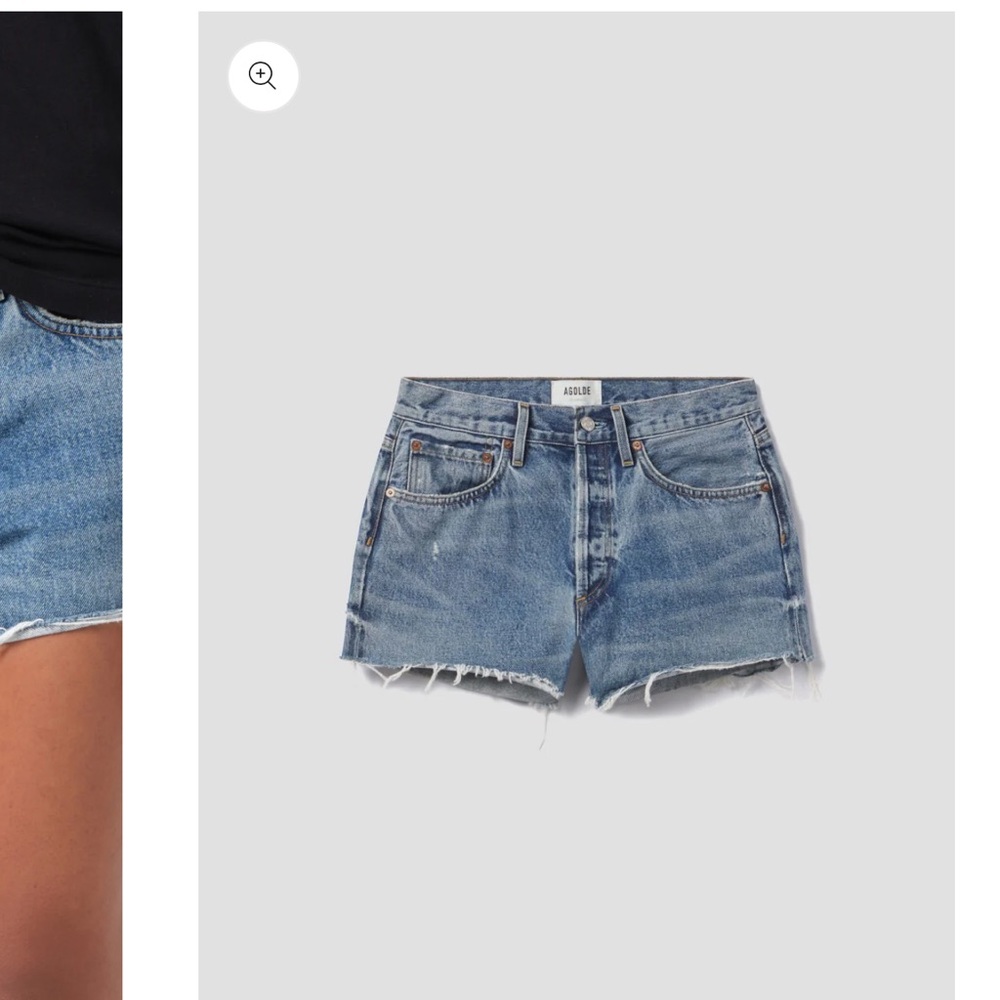 Agolde Blue Jean Shorts High-Rise Parker Vintage Cut-Off